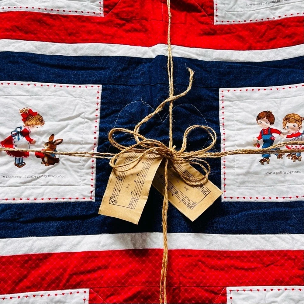 45”x62” Homemade Kids Cotton Quilt, Quilt Blanket.